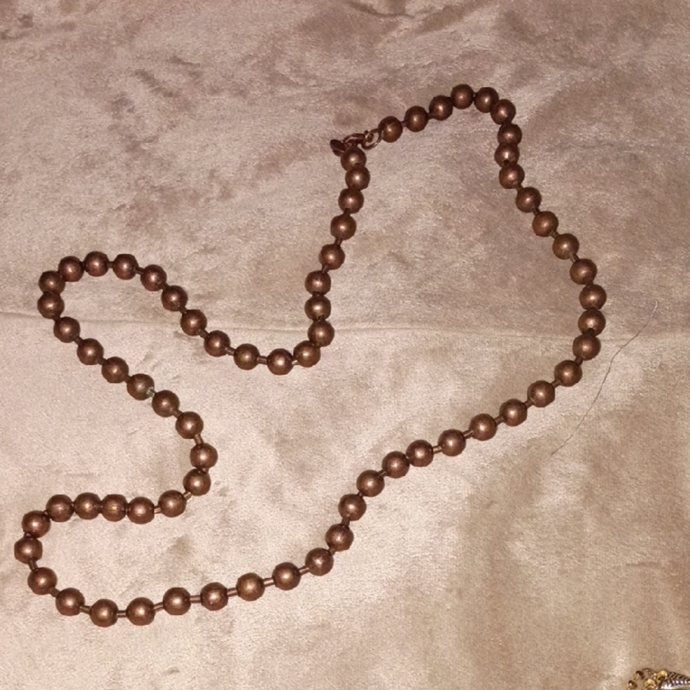Vintage DOM copper Beaded Necklace